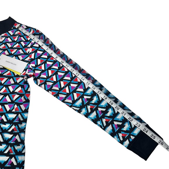 Karen Millen | Women | Geometric Stretch Long Sleeve Choker Blouse | Size 6 US - Picture 6 of 16